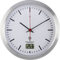 HORLOGE MURALE RENKFORCE E1003R RADIOPILOTÉ(E) 17 CM X 6 CM ARGENT POUR SALLE DE BAIN / PIÈCE HUMIDE