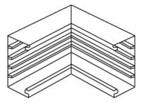 Inneneck GEB-K Kst UT 105x66mm rws unbeh RAL9010