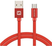 Swissten 71522306 kabel USB 2 m USB A Micro-USB B Czerwony