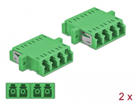 DeLOCK LWL Kupplung LC Quad Buchse zu LC Quad Buchse Singlemode grün