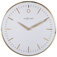 NeXtime Small Glamour Wand Quartz clock Rund Gold, Weiß