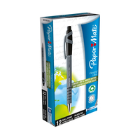 Papermate FlexGrip Ultra RT Czarny Przyciskany długopis Średni 12 szt.