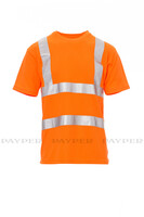 Payper Warnschutz T-Shirt AVENUE, Regular Fit, Atmungsaktiv, 150g, Fluoorange, PSA 2, Größe 5XL