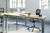 Wyposażone biuro w biurko narożne z regulacją wysokości 501-37 w kolorze srebrnym
