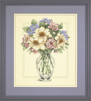 Counted Cross Stitch Kit: Flowers in Tall Vase