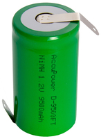 Akumulator AccuPower Flat Top D / Mono NiMH 1,2 V z końcówką lutowniczą w kształcie Z.