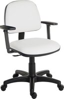 Ergo Blaster Medium Back PU Operator Office Chair with Height Adjustable Arms White - 1100PUWHI/0280 -