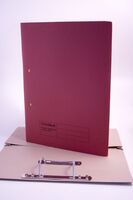 Exacompta Guildhall Heavyweight Transfer Spiral Pocket File 420gsm Foolscap Red (25 Pack) 211/6005