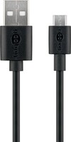 Micro-USB Lade- und Synchronisationskabel, 1 m, Schwarz - für Android-Geräte, schwarz