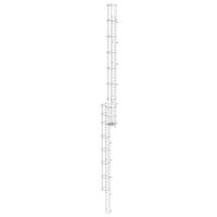 Mehrzügige Steigleiter mit Rückenschutz (Bau) Aluminium blank, 19,96m