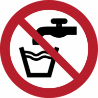 Sicherheitskennzeichnung - Kein Trinkwasser, Rot/Schwarz, 10 cm, Aluminium
