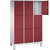 Armario de compartimentos EVOLO, con patas, 3 módulos, cada uno con 3 compartimentos, anchura de módulo 400 mm, gris luminoso / rojo rubí.