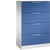 Armario para archivadores colgantes ASISTO, anchura 800 mm, con 4 cajones, gris luminoso / azul genciana.
