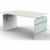 Schreibtisch Lugano Glas BxT 160x80cm weiß