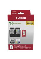 CANON Multipack 2 cartouches Jet d'encre N° 510 + 511 / 2970B017 Noir + Couleur