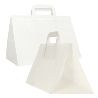 Shopper Flat XLarge - 32 x 22 x 24 cm - carta kraft - bianco - Mainetti Bags - conf. 200 pezzi