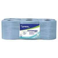 Lyreco Maxi kozeptekercselesű papírtorlő tekercs, 450 lap, kek, 6 db