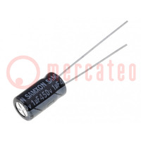 Condensator: elektrolytisch; THT; 1uF; 450VDC; Ø6,3x11mm; ±20%