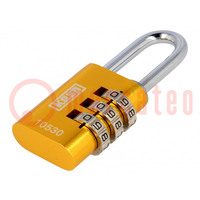 Padlock; shackle,combination code; Protection: low (level 3)