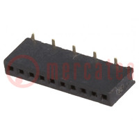 Connector: pin; contact; vrouwelijk; PIN: 10; recht; 1,27mm; SMT