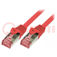 Patch cord; S/FTP; 6; koord; Cu; LSZH; rood; 2m; 27AWG