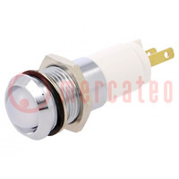 Contrôle: LED; concave; blanc; 24÷28VDC; 24÷28VAC; Ø14,2mm; IP67