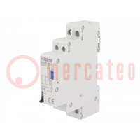 Relay: installation; bistable,impulse; NO x2; Ucoil: 230VAC; 25A