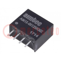Converter: DC/DC; 1W; Uin: 4.5÷5.5V; Uout: 12VDC; Iout: 83mA; SIP4