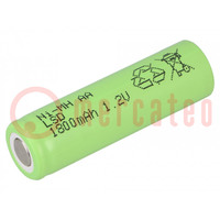 Re-battery: Ni-MH; AA; 1.2V; 1800mAh; Ø14.2x49mm