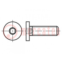 Schroef; M3x5; 0,5; Kop: cilinder; binnenzeskant; HEX 1,5mm; staal