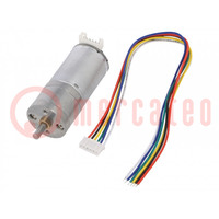 Motor: DC; with encoder,with gearbox; 6VDC; 3.2A; Shaft: D spring
