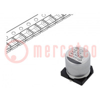 Condensador: electrolítico; SMD; 1mF; 6,3VDC; Ø10x10mm; ±20%; 5000h