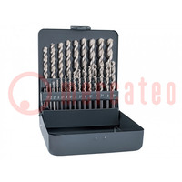 Drill set; for metal; high speed steel cobalt HSS-E; metal case