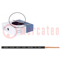 Cable; BiTOne,H05V-K; cuerda; Cu; 0,5mm2; PVC; negro; 300V,500V