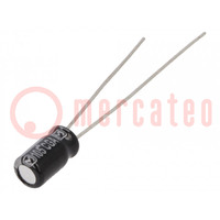 Condensator: elektrolytisch; THT; 6,8uF; 35VDC; Ø4x7mm; ±20%; 1000h