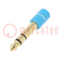 Adapter; Jack 3.5mm socket,Jack 6,3mm plug; blue