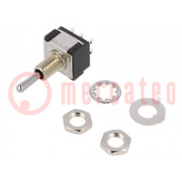 Switch: toggle; Pos: 3; DPDT; ON-ON-ON; 6A/125VAC; 6A/6VDC; MTA; 20mΩ