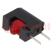 LED; in housing; red; 2mm; No.of diodes: 1; 20mA; Lens: red,diffused