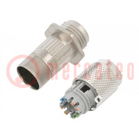 Connector: M12; plug; PIN: 8; female; X code-ProfiNET; IDC; IP67