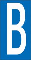 Buchstaben - B, Blau, 38 x 22 mm, Baumwoll-Vinylgewebe, Selbstklebend, B-500