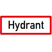 Modellbeispiel: Hinweisschild Hydrant, aus Aluminium, DIN 4066 (Art. hwsb040072121)