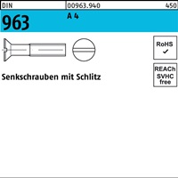 Senkschraube DIN 963 Schlitz M2x 8 A 4 1