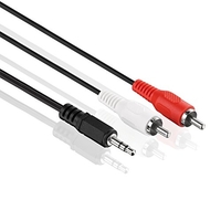 CÂBLE AUDIO, 2 FICHES RCA VERS FICHE JACK 3,5 MM, 1,5 M