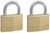 MASTER LOCK 150EURT LOTE DE 2 CANDADOS DE ANCHO CON CUERPO DE LATÓN MACIZO, DORADO, 6.8 X 5 X 1.4 CM