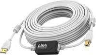 Vision TC 15MUSB+/2 kabel USB 15 m USB 2.0 USB A USB B Biały
