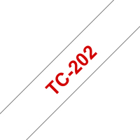 Brother TC-202 címkéző szalag Fehér alapon vörös