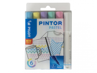 Pilot Pintor Pastel marker 6 pc(s) Bullet tip Blue, Green, Pink, Violet, White, Yellow