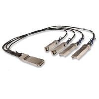 DELL 470-ABXO Glasvezel kabel 2 m QSFP+ 4x SFP+ Zwart