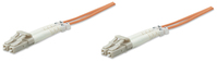 Intellinet Glasfaser LWL-Anschlusskabel, Duplex, Multimode, LC/LC, 50/125 µm, OM2, 1 m, orange