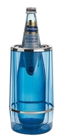 Flaschenkühler außen Ø 12 cm, H: 23 cm PS, blau-transparent innen Ø 10 cm,